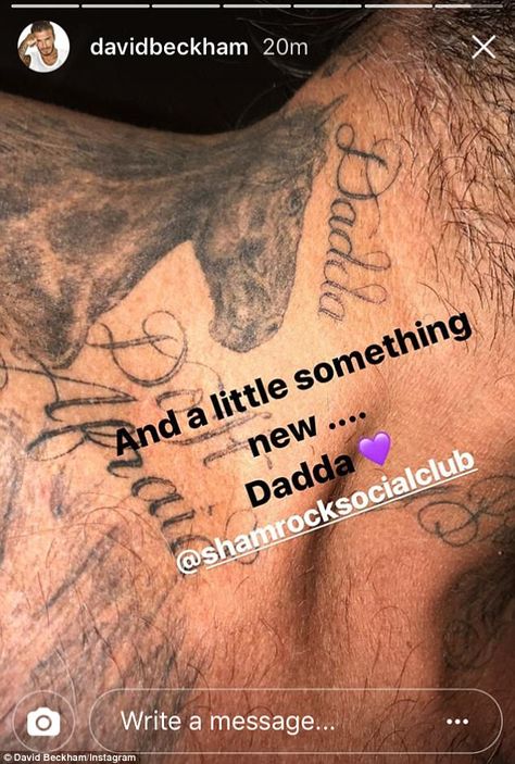 Beckham Neck Tattoo, David Beckham Neck Tattoo, David Beckham Tattoos, Brooklyn Beckham, Single Words, S Tattoo, Skin Art, David Beckham, Neck Tattoo