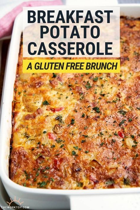 Gluten Free Egg Casserole, Gluten Free Breakfast Casserole, Eggs And Veggies, Casserole Gluten Free, Breakfast Potluck, Breakfast Potato, Gluten Free Brunch, Breakfast Potato Casserole, Overnight Breakfast