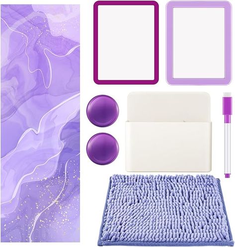 Amazon.com: Timgle 8 Pcs Magnetic Locker Set Including Magnetic Wallpaper Locker Mirror Locker Organizer Carpet Whiteboard Dry Erase Marker Locker Accessories for Office School Supplies (Purple,Marble Pattern) : Everything Else School Supplies Purple, First Day Of Highschool, Magnetic Wallpaper, Locker Organizer, Locker Organization, Locker Mirror, Locker Accessories, Purple Marble, Dry Erase Markers