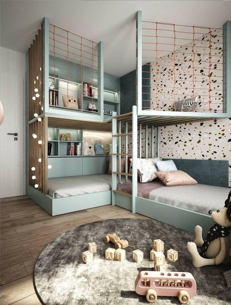 Kids Shared Bedroom, Kids Room Interior Design, Kids Bedroom Inspiration, Kids Bedroom Designs, Kids Bedroom Design, Kids Room Inspiration, Kids Interior Room, Toddler Rooms, Small Room Design