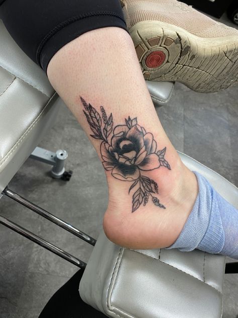 Black Ankle Tattoo Cover Up, Ankle Tattoo Large, Big Ankle Tattoo Cover Up, Large Ankle Tattoo, Inner Ankle Tattoo Coverup, Ankle Tattoo Cover Up Ideas, Ankle Cover Up Tattoos, Floral Ankle Tattoo, Inside Ankle Tattoos