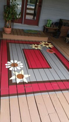 1000+ ideas about Painted Decks on Pinterest | Back Deck Ideas ... Painted Porch Floors, Deck Rug, Porch Paint, Painting Tile Floors, Deck Paint, Painted Patio, Porch Rug, Painted Floor, Porch Flooring