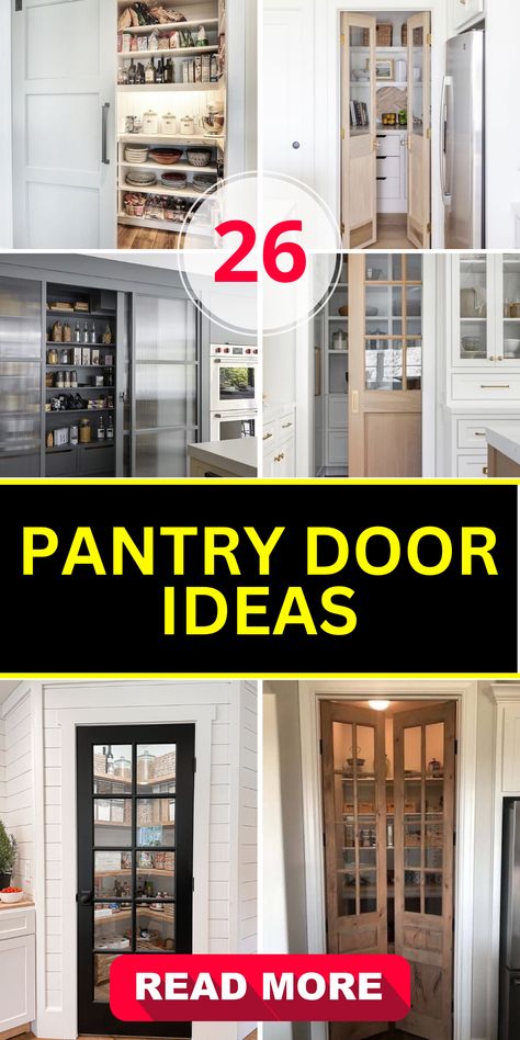 26 Pantry Door Ideas to Transform Your Kitchen with Style - placeideal.com Ikea Solutions, Open Pantry Ideas, Pantry Door Storage, Pantry Shelving Ideas, Pantry Door Ideas, Food Organization, Pantry Closet Design, Small Kitchen Pantry, Kitchen Pantry Doors