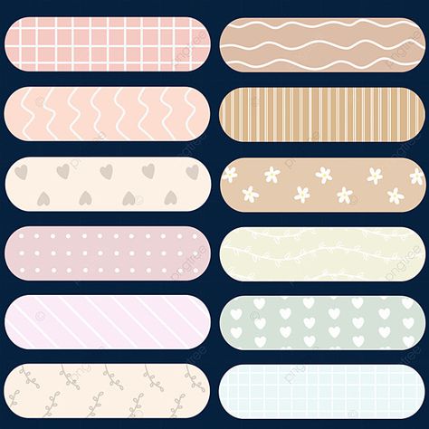 Sticker Note Aesthetic, Aesthetic Tape Sticker, Cute Washi Tape Png, Printable Washi Tape Patterns, Cute Soft Stickers, Aesthetic Washi Tape Png, Stiker Kawaii Cute, Washi Tapes Printable, Tapes Printable