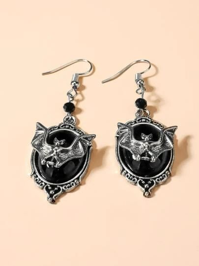 Accesorios Aesthetic, Frame Earrings, Goth Vintage, Goth Earrings, Bat Earrings, Cute Stud Earrings, Friend Jewelry, Best Friend Jewelry, Witch Jewelry