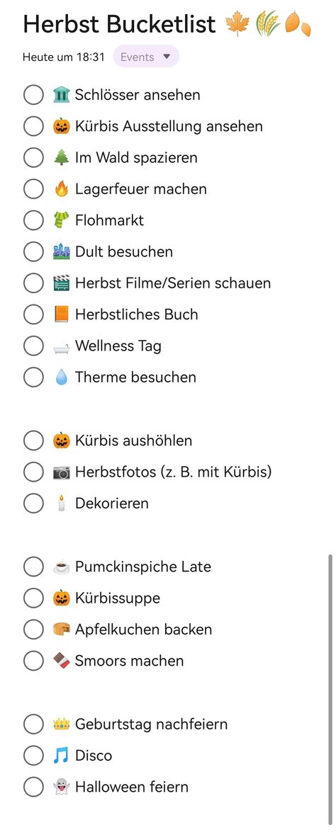 Meine Ideen, was man diesen Herbst alles herbstliches machen könnte. 2022 Abc Dates, Fall Bucket List, Bucket Lists, To Do, Glow Up?, Bucket List, Dates, Abc, Scrapbooking