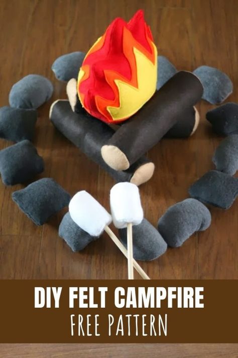 Diy Campfire Craft, Felt Campfire Diy Pattern, Play Campfire Diy, Diy Campfire Prop, Cricut Felt Projects, Campfire Diy, Felt Campfire, Cricut Felt, Orange Sheets