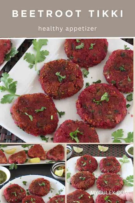 Beetroot Cutlet Recipe | Beetroot Tikki Recipe Beetroot Cutlet, Potato Cutlets, Garlic Chutney, Cutlets Recipes, Beet Root, Grated Potato, Vegetarian Burger, Hidden Veggies, Dried Mangoes