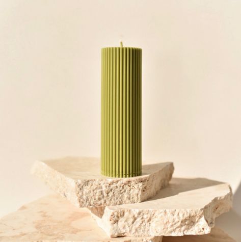 We round up our favourite must have decor candles including this green fluted pillar candle. Great for a festive or spring tablescape, don't be afraid to go for colourful candle. Find our full candle roundup by clicking on the image or go to StyleCurator.com.au. Green Pillar Candle, Fun Shaped Candles, Candle Silhouette, Green Pillar Candles, Candle Shoot, Candles Inspiration, Fun Candles, Colourful Candles, Pillar Candles Wedding