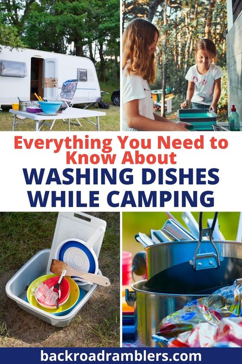 Planning an epic camping trip and want to make clean-up a breeze? Here's everything you need to know about washing dishes while camping, includes how to wash dishes while camping, and setting up the perfect camp dishwashing station. Camping Washing Station, Camp Dish Washing Station, Camping Wash Station, Washing Dishes Camping, Camping Hand Washing Station, Washing Dishes While Camping, Dishes Hacks Washing, Camping Sink, Camping Pot