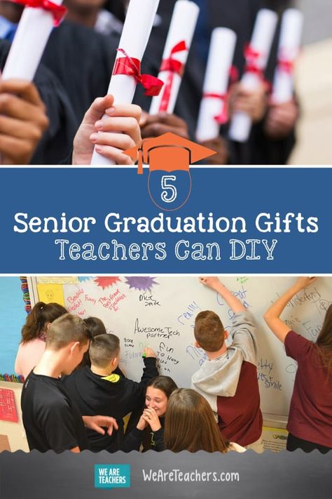 5 Senior Graduation Gifts Teachers Can DIY. Send your high schoolers off to the real world with these meaningful senior graduation gifts that teachers can easily DIY. #highschool #graduationgifts #graduation High School Student Gifts From Teacher Christmas, Senior Gifts From Teachers, High School Student Gifts From Teacher, Small Graduation Gift, Inexpensive Graduation Gifts, Hs Graduation Gifts, High School Senior Gifts, High School Teacher Gifts, Senior Graduation Gifts