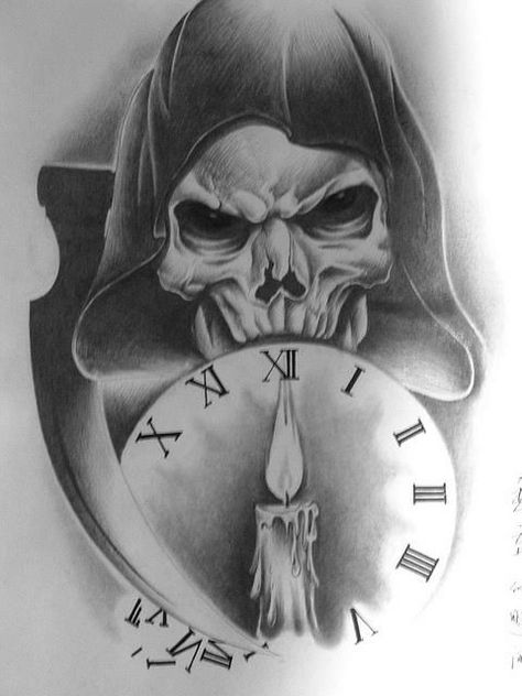 Tato Jam, Tattoo Crane, Evil Skull Tattoo, Totem Tattoo, Grim Reaper Tattoo, Reaper Tattoo, Skull Sleeve Tattoos, Skull Sleeve, Skull Art Drawing