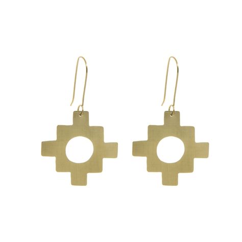 Brass Inca earrings. Fair trade and handmade. Available from www.stessiboutique.com Inca Cross, Inca Jewelry, Jewellery Project, Traditional Jewellery, Better Future, The Hope, Cross Earrings, Ancient Cultures, Fair Trade