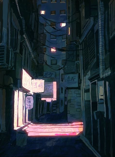 Embedded image Vaporwave Anime, Japan Illustration, Bg Design, Lo Fi, Concept Art Drawing, Anime Aesthetic, Environment Design, Environment Concept Art, Neon Lights