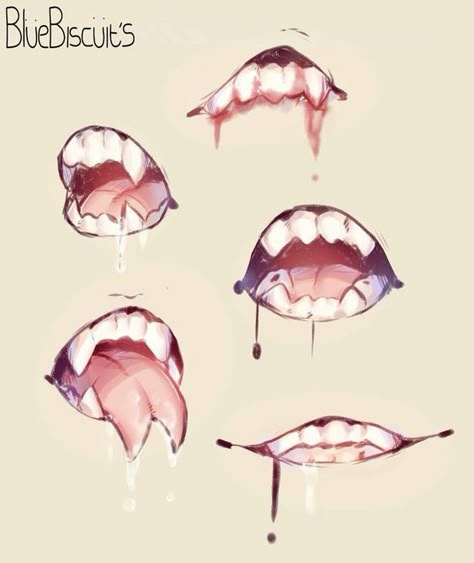 Two Tongues Drawing, Vampire Teeth Mouth Drawing, Animal Mouth Reference, Split Tongue Drawing Reference, Vampire Mouth Drawing Reference, Monster Tounge Out Drawing, Hungry Face Drawing, Mouth Chewing Drawing, Sticking Tongue Out Drawing Reference Anime