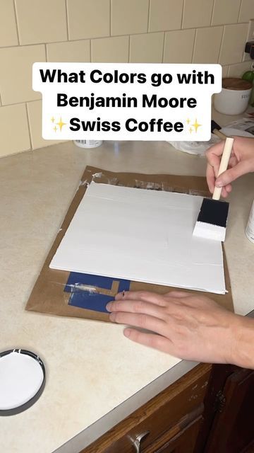 Haley (+Justin) DIY & Renovations on Instagram: "✨5 color combinations that coordinate with Benjamin Moore Swiss Coffee. I’ll continue sharing paint colors inspiration on Mondays, follow & comment your paint color request! 🫶🏻 . . . #justhaleyhomes #benjaminmoore #benjaminmoorepaint #benjaminmooreswisscoffee #swisscoffee #paintcolor #paintcolors #paintcolorcombinations #colorcombination #paintinspo #colorpalettes #colorschemes #colorpaletteinspiration #colorscheme" Benjamin Moore Swiss Coffee Palette, Swiss Coffee Benjamin Moore Color Scheme, Swiss Coffee Complimentary Colors, Swiss Coffee Coordinating Colors, Swiss Coffee Color Palette, Benjamin Moore Swiss Coffee, Swiss Coffee Benjamin Moore, Swiss Coffee Paint, Tan Paint