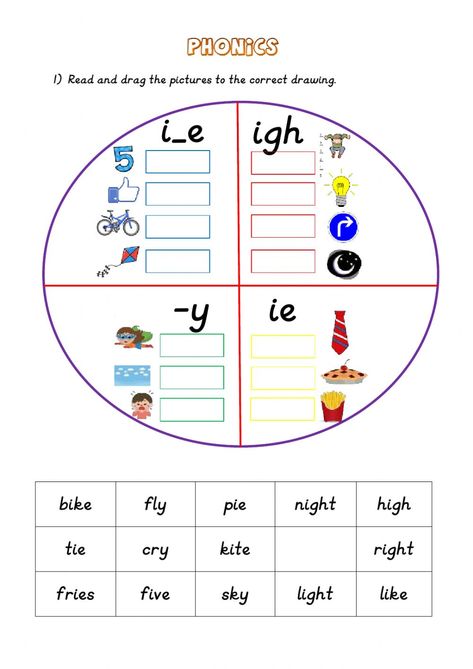 I Vowel Words Worksheet, Igh Words Worksheets, Oi Oy Worksheets, Long I Worksheets, Oo And Ee Words Worksheet, Oi Words Phonics Worksheet, Capacity Worksheets, Words Their Way Sorts, Phonics Learning