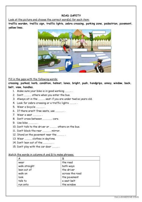 Road Safety Worksheet, Life In Russia, Zebra Crossing, British English, Traffic Signs, Road Safety, Traffic Light, Bad Timing, The Words