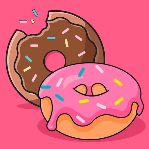 Mini Doughnut Logo, Logo Donat, Donut Glaze Recipes, Donut Pictures, Donut Drawing, Donut Cartoon, Dunkin Donut, Ronaldo 9, Donut Art