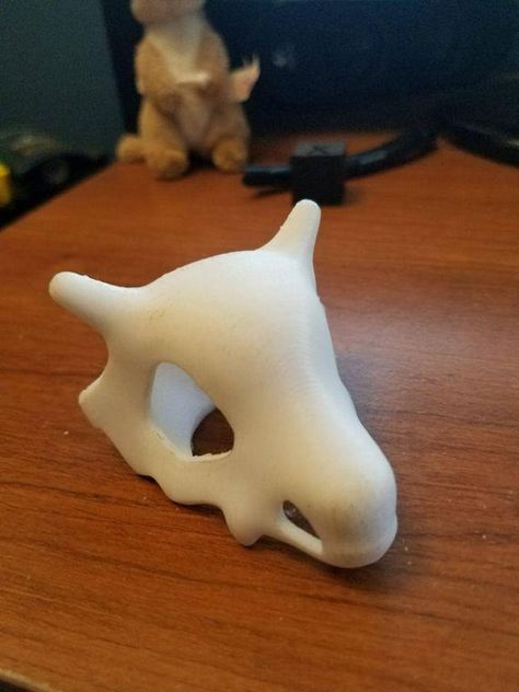 3D printed Cubone Skull and Bone | Etsy Paper Mache Pokemon, Cubone Skull, Creative Objects, Wood Carving Designs, Toy Art, Carving Designs, Skull And Bones, Paper Mache, Art Toy