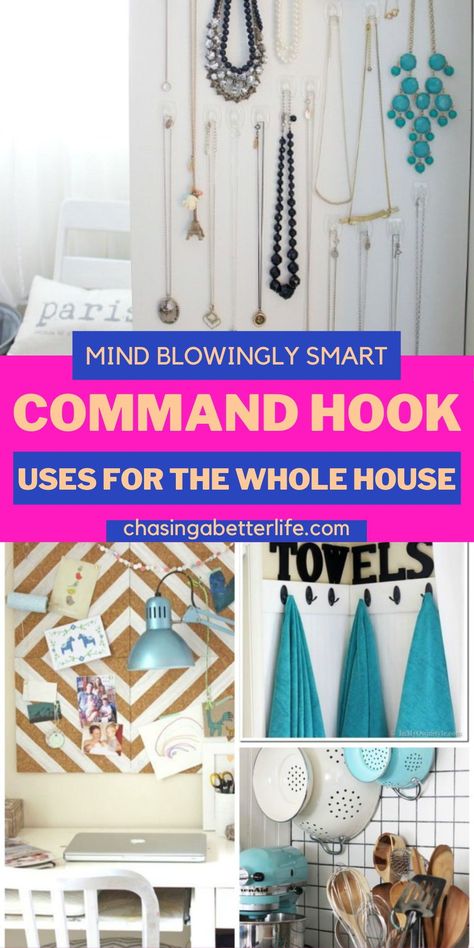 Discover 21 genius tips to transform your space with command hook organization ideas! From kitchen to closet, bedroom to garage, find creative hacks for every room. Get inspired to declutter and maximize space with command hook storage ideas and DIY organization tips. Whether you're organizing for small spaces or tackling a specific area, these command hook organization tips will revolutionize your home! Hook Storage Ideas, Hook Ideas, Stain Remover Carpet, Command Hooks, Cleaning Tasks, Apartment Organization, Command Strips, Clever Hacks, Home Organization Hacks