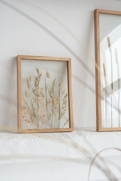 Botanica Store, Fall Harvest Wedding, Herbarium Art, Framed Botanical Art, Wheat Wedding, Modern Botanical Art, Harvest Wedding, Pressed Flowers Diy, Pressing Flowers