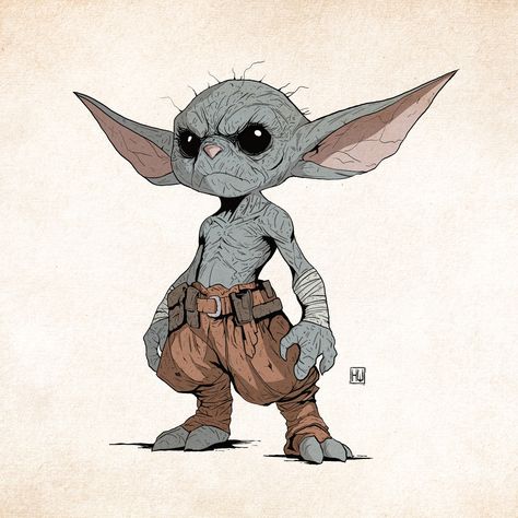 Small Creature Concept Art, Goblin Sketch, Goblin Concept Art, Cute Goblin Art, Hobgoblin Character Art, Funny Goblin Art, Goblin Adventurer, Goblin Fantasy Art, Cartoon Style Drawing