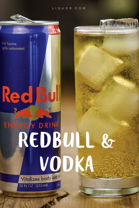 Mixed Drinks With Redbull, Red Bull Vodka Drinks, Redbull Vodka Recipe, Vodka Redbull Cocktails, Vodka And Redbull, Red Bull Alcoholic Drinks, Vodka Redbull Recipe, Redbull Alcoholic Drinks, Redbull Cocktails