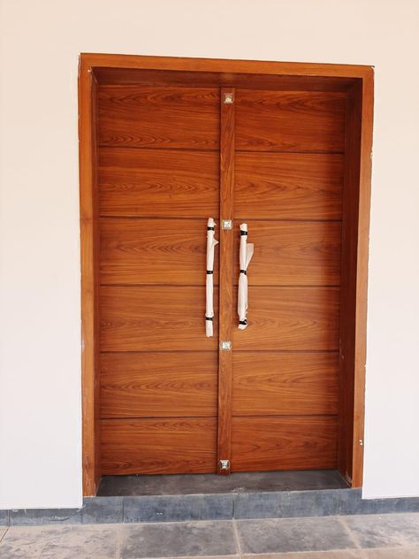 Teak Wood Double Door Design, Internal Door Design, Bdy Wishes, Wpc Doors, House Main Door, Traditional Front Doors, Modern Entrance Door, House Main Door Design, Main Entrance Door Design