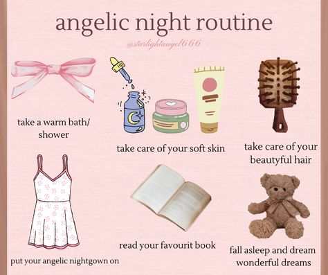 #angel #nightroutine #routine #coquette #girly #girls #pink #school #evening #girlthings #aesthetic #sleep #skincare #girlblogging Girly Summer Aesthetic, Sleep Skincare, Aesthetic Sleep, Night Care Routine, Sleep Advice, Night Routines, Night Care, Etiquette And Manners, Self Care Bullet Journal