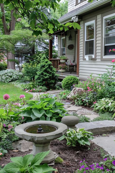 15 Small Front Yard Landscaping Ideas: Transform Your Space with Lush Greenery – Everyday Inspo Lush Front Yard Landscaping, Front Yard Small Landscaping, Front Yard Cottage Landscaping Ideas, Cottage Style Front Yard, Front Porch Landscaping Ideas Entryway, Cottage Landscaping Front Yard, Victorian Landscaping, Front Porch Landscaping Ideas, Small Front Yard Landscaping Ideas