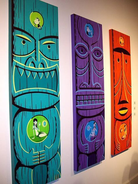 Tropisk Fest, Fest Temaer, Tiki Decor, Tiki Totem, Tiki Bar Decor, Tiki Lounge, Tiki Art, Tiki Hut, Backyard Diy