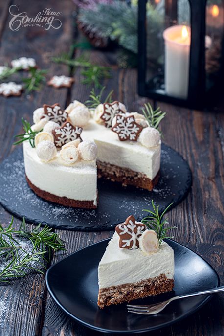 Gingerbread Coconut Christmas Cake :: Home Cooking Adventure White Christmas Cake, Coconut Mousse, Impressive Dessert, Coconut Truffles, Cookie Crunch, Impressive Desserts, Christmas Cake Recipes, Gingerbread Cake, Awesome Cakes