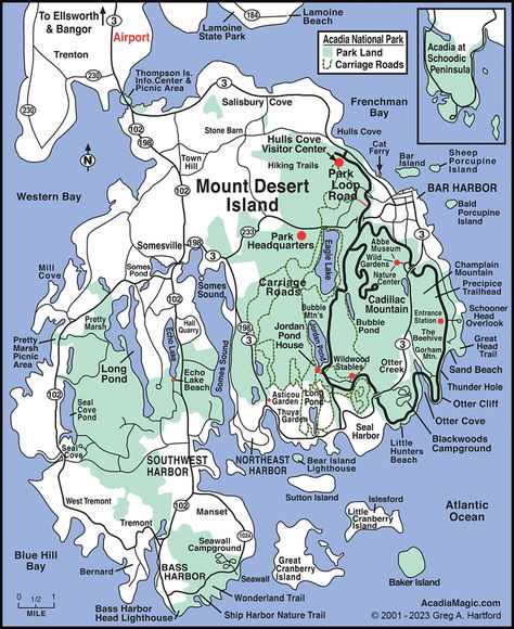 Acadia National Park Map, Acadia Map Mount Desert Island Maine Acadia National Park Map, Maine Trip, National Park Map, Northern Maine, New England Road Trip, Bar Harbor Maine, Mount Desert Island, National Parks Map, Printable Maps