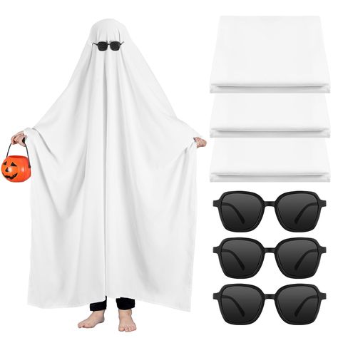 Ghost With Sunglasses Costume, Ghost Costume With Sunglasses, Ghost Costumes Women, Adult Ghost Costume, Cute Ghost Costume, Sheet Ghost Costume, Super Simple Halloween Costumes, Adult Costumes For Women, Ghost Face Costume Women