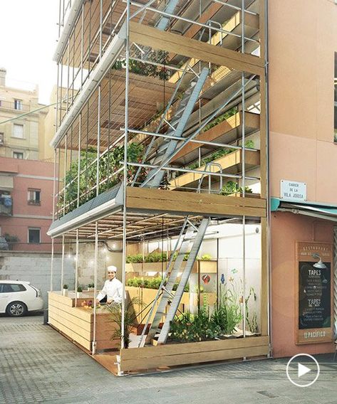 greenbelly project uses sun, rain, and organic waste to grow vegetable gardens on blind city walls Urban Farming Architecture, Organic Waste, Vertical Farming, Urban Agriculture, Vegetable Gardens, Organic Soil, Landscape Architecture Design, Green Architecture, Garden Architecture