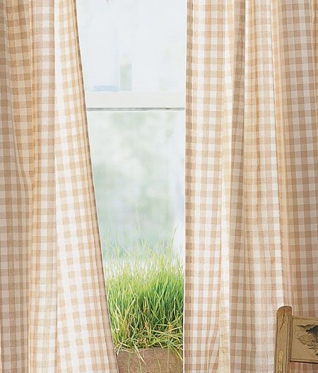 Cabin Check Rod Pocket Curtains. Rod Pocket Curtains Diy, Gingham Curtains Bedroom, Cottage Core Curtains, Vintage Curtains Living Room, Country House Curtains, Checked Curtains, Small Bathroom Window, Gingham Curtains, Country Style Curtains