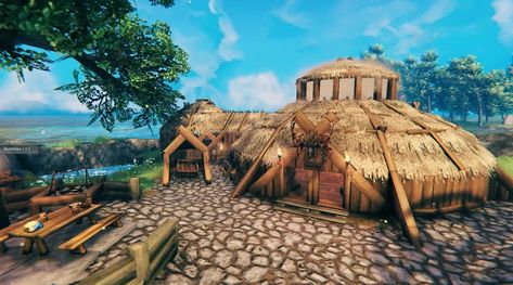 Lin's Survival farm-all purpose base vbuild Valheim Build Valheim Builds, Viking House, Till We Meet Again, Bee Farm, Survival Games, Texture Packs, Video Game, Building A House, Mood Board