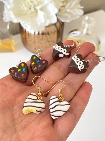 Shop – MannysMiniatures Clay Food Charms, Simple Clay Earrings, Polymer Clay Food Earrings, Zebra Cakes, Cupcake Earrings, Valentines Day Earrings, Cake Earrings, Earrings Food, Craft Clay