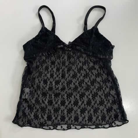 Lace Cami Gorgeous black lace cami top stretchy... - Depop Black Lace Cami Top, Black Lace Cami, Black Cami, Archive Fashion, Lace Cami Top, Lace Camisole, Pretty Clothes, Lace Cami, Cami Top