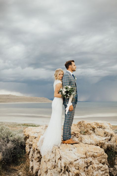 Antelope Island Bridals, Photo Bride, Dress Boho Wedding, Antelope Island, Bride Wedding Dress, Wedding Dress Boho, Film Photo, Hopes And Dreams, Storm Clouds