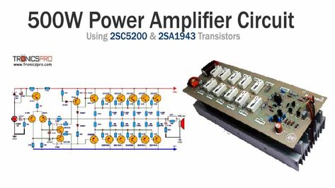 500W Power Amplifier Circuit Diagram using 2SC5200 & 2SA1943 Power Amplifier Circuit Diagram, Amplifier Circuit Diagram, Cheap Led Lights, Electronics Projects For Beginners, Diy Amplifier, Power Supply Circuit, Subwoofer Amplifier, Stereo Amplifier, Diy Electrical