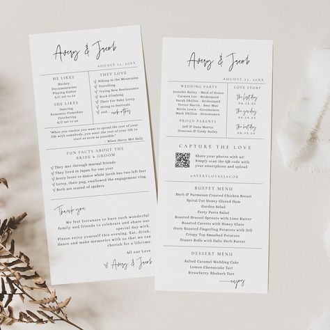 Fun Fact Wedding Template, Fun Fact and Menu Napkin Note, QR Code Wedding Photo Share Card, Printable Thank You, Editable Template EJ21 - Etsy UK Fun Fact Wedding, Fun Facts Wedding, Thank You Card Examples, Wedding Fun Facts, Wedding Facts, Hockey Wedding, Wedding Photo Sharing, Wedding Trivia, Free Wedding Cards