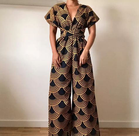 Convertible wax jumpsuit by kjoostyles - Jumpsuits & Overalls - Afrikrea Ankara Jumpsuit Styles, Africa Fashion Style, Ankara Jumpsuit, African Print Jumpsuit, Nigerian Dress, Afrikaanse Mode, African Wedding Dress, African Clothes, African Maxi Dresses