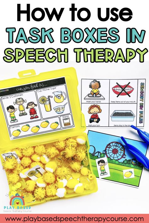 5 Ways to Use Task Boxes in Speech Therapy Speech Therapy Task Boxes, Speech Therapy Organization, Preschool Speech Therapy, School Speech Therapy, Speech Therapy Games, School Slp, Speech Ideas, Therapy Games, Preschool Speech