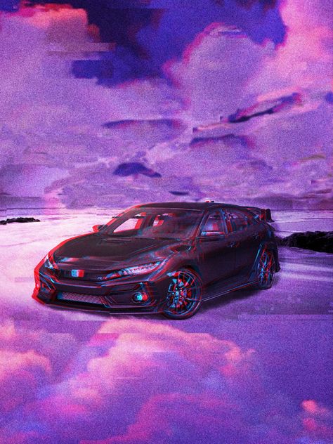 Black Honda Civic Type R in purple clouds Black Civic Wallpaper, Honda Civic Wallpaper Jdm, Honda Civic Black Wallpaper, Civic Car Wallpaper, Honda Civic Sir Wallpaper Iphone, Honda Civic Type R Wallpapers, Civic Type R Wallpaper, Honda Civic Wallpaper, Civic Wallpaper