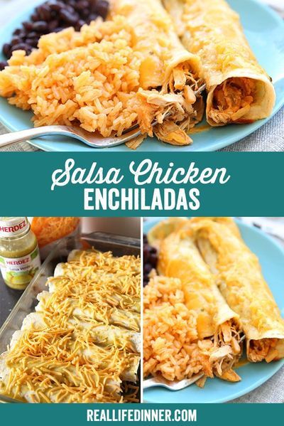 This particular enchilada recipe is awesome because it uses common ingredients and is so quick and easy to put together. The other thing I like about it is that because the meat mixture is combined on the stove top, it is already warm and can be thrown in the oven for 15 minutes to melt the cheese if you’re in a hurry to get dinner on the table. Simple Salsa, Enchilada Recipe, Pre Cooked Chicken, Salsa Chicken, Weeknight Dinner Recipes Easy, Chicken Enchilada Recipe, Enchilada Recipes, 9x13 Baking Dish, Yummy Chicken Recipes