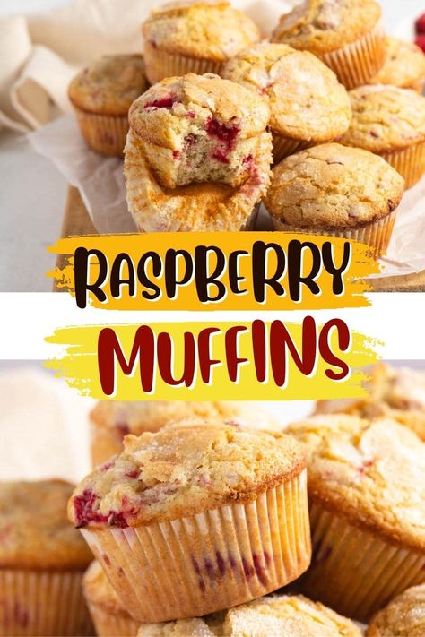 Try these sweet and tender raspberry muffins the next time you need a quick breakfast on the go. They're soft, moist, and fully loaded with fruity flavor. Frozen Raspberry Muffins, Raspberry Muffins Easy, Frozen Raspberry Muffin Recipes, Raspberry Oatmeal Muffins, Bakery Style Raspberry Muffins, Muffins Raspberry, Quick Breakfast On The Go, Raspberry Muffins Recipe, Raspberry Muffin Recipes