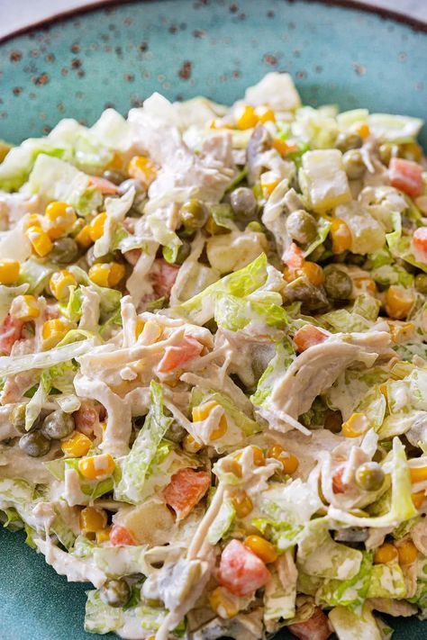 Chicken Potato Salad, Lite Meals, Chicken Salad Croissant, Mexican Chicken Salads, Mexican Chicken Recipes, Weight Watchers Chicken, Dish Ideas, Leftover Rotisserie Chicken, Cooked Carrots