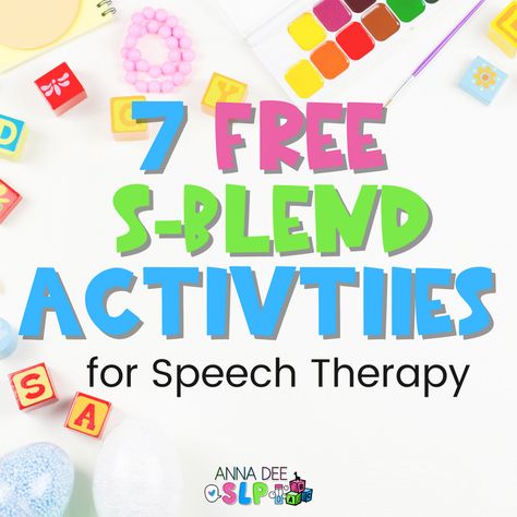 S Blends Worksheets, Games For Speech Therapy, Speech Therapy Free, Articulation Therapy Activities, Activities For Speech Therapy, S Blends, Blends Activities, Blends Worksheets, Speech Therapy Games